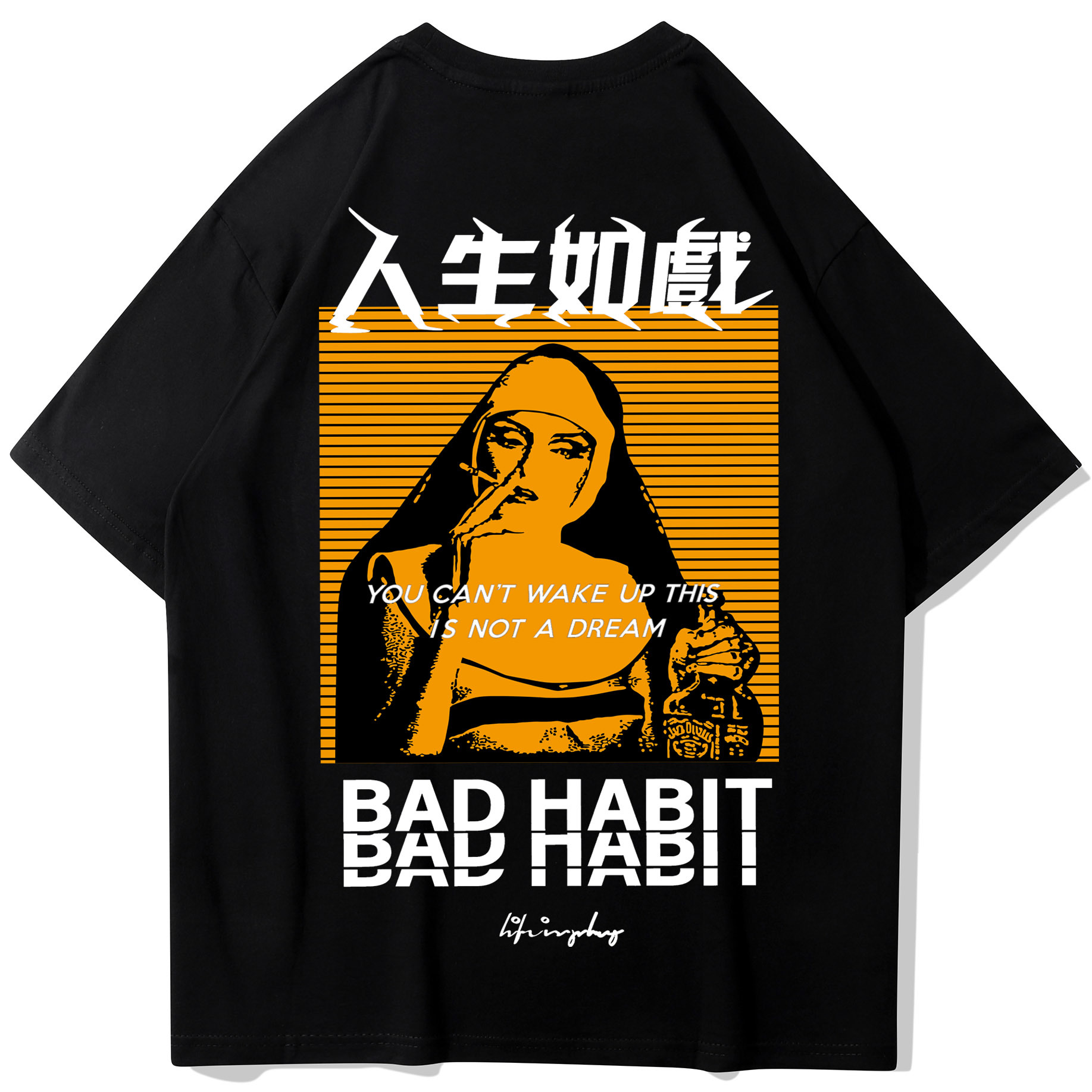 Newness Fashion 2020 T Shirt Men Smoking Bad Habit Print Dishayen Loose Tee Tops S-XXXL Summer Short Sleeve Cotton Men's T-shirt Y200611