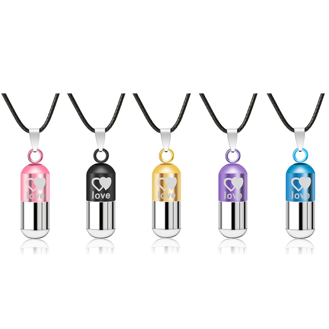 

Classic Metal Urn Cremation Chain Necklace Shellhard Ash Holder Keepsake Love Pendant Necklaces Charm Jewelry For Women Men