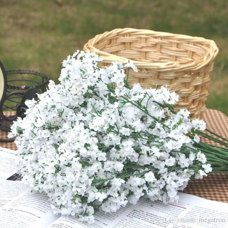 

100pcs Artificial Baby Breath Flowers Artificial Gypsophila Fake Silk Flower Plant Home Wedding Party Home Decoration, As show