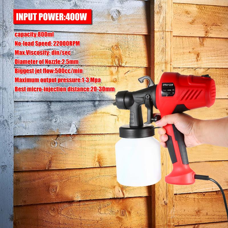 

Electric Paint Sprayer Removable High-pressure Paint Spray Gun Adjustable Air and Flow Control
