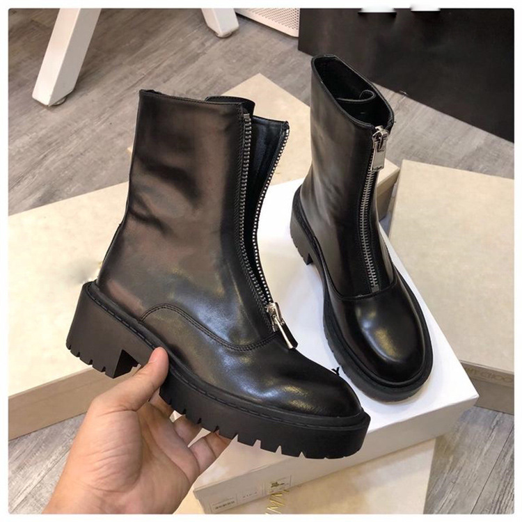 bottines noir zip devant