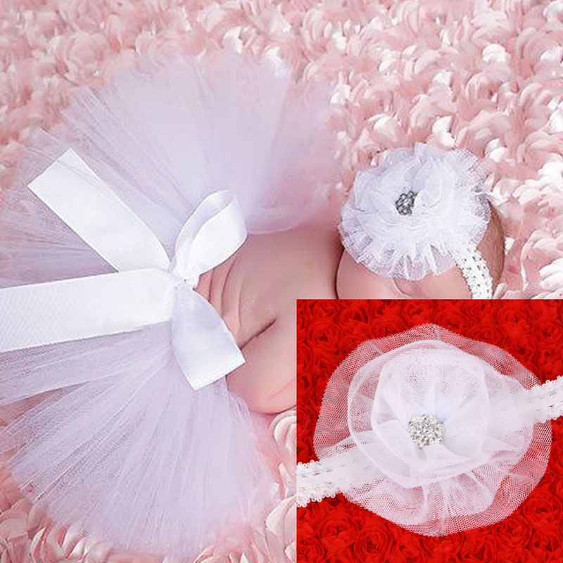 

Hot Sale Newborns Baby bowknot Lace flower headband+tutu Dress 2pcs Set infants photo photography props costumes Skirts Suits, Yellow