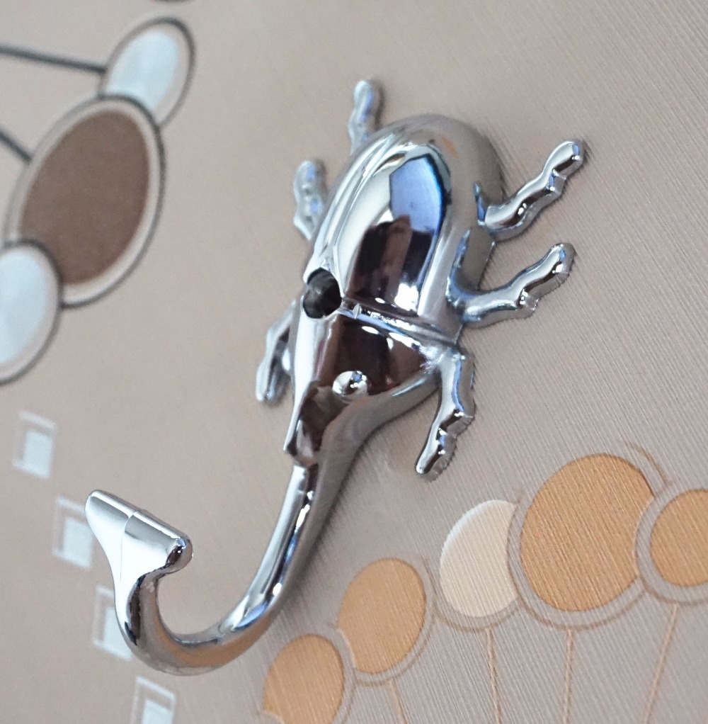 2019 Unique Chrome Silver Beetle Wall Hook Curtain Tie Backs