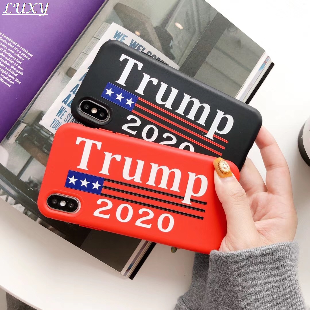 

High quality Russia 3D Emboss trump phone for iPhone 11 pro X XS Max XR 7 6 6S 8 Plus 2020 stripe Soft silicone tpu cover fundas coque, Red