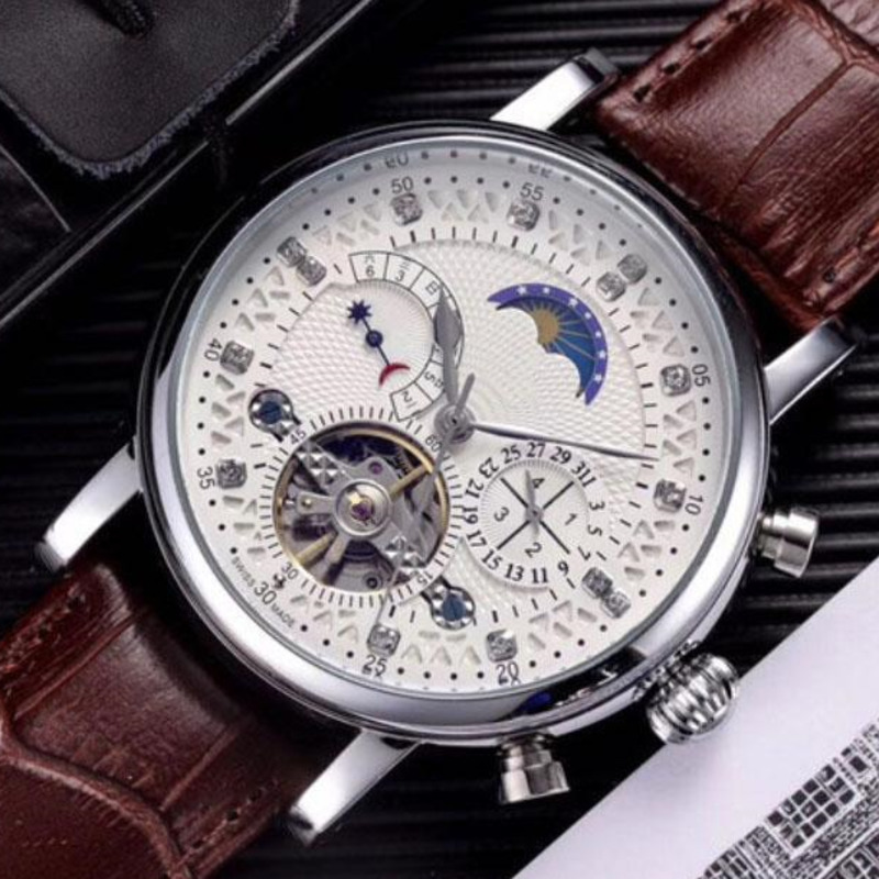 

Fashion Leather Watch Men Wristwatch Mens Mechanical Automatic Movement Steel Watch Watches Relogio Masculino Clock Wristwatches