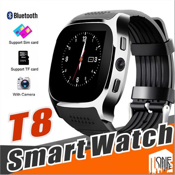 

For apple iPhone android T8 Bluetooth Smart watch Pedometer SIM TF Card With Camera Sync Call Message Smartwatch pk DZ09 U8 Q18