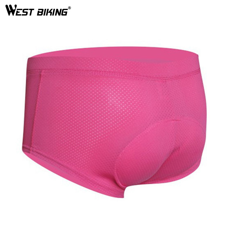 

WEST BIKING Riding Shorts Bike Bicycle Underwear Cycling Breathable 3D Gel Pad Briefs Resilient Streamline Female Size -XL, Pink