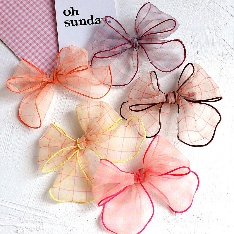 

2020 New Korea Style Retro Fluorescent Color Lock Color Children's Bow Top Clip Barrettes for Children Fashion Hair Accessories