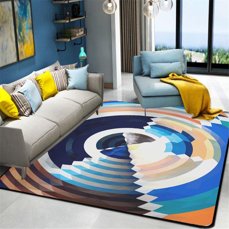 

3D Colorful Polar Circle Pattern Carpet Geometry Nordic Style Living Room Rug Modern Home Decoration Children Bedroom Carpet