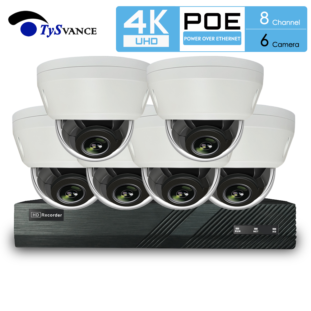 8MP 4K Ultra HD Zoom optique 4x sécurité Dôme système de caméra 8CH PoE NVR 6 PoE caméras de surveillance IP 6CH NVR Kit TS-NVP8-HBB59A6