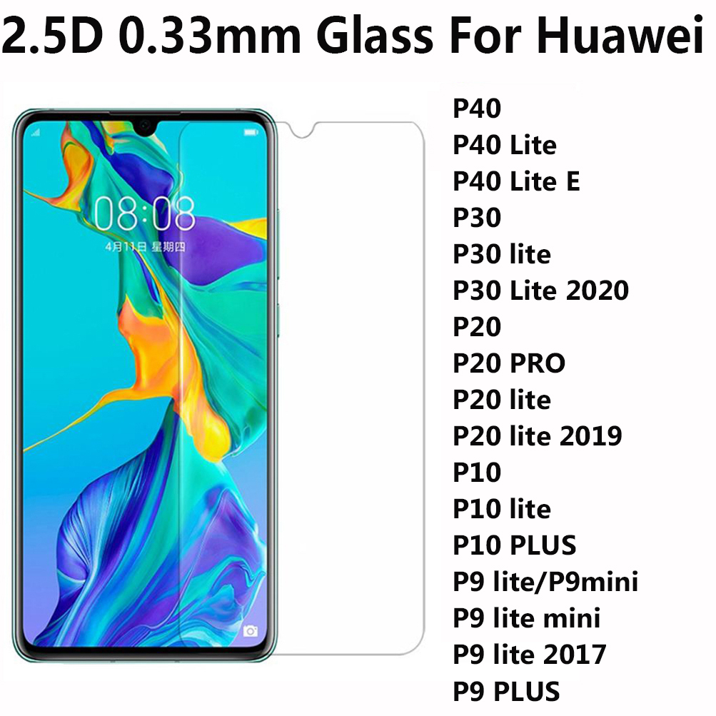 

2.5D 0.3mm Tempered Glass Screen Protector For Huawei P40 Lite E P30 Lite 2020 P20 PRO ite 2019 P10 P9 Lite Mini Plus