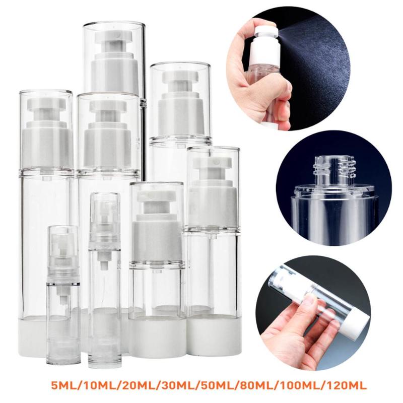 

5/10/20/30/50/80/100/120M Empty Airless Vacuum Pump Bottle Refillable Plastic Lotion Cosmetic Lotion Container 5/10/15/20pcs