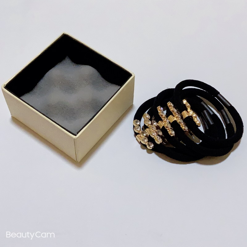 

Goos items Classic fashion alloy rhinestones rubber Bands C hair tie for ladies favorite headdress Jewelry Accessories vip gifts, Pink