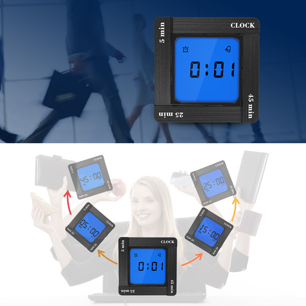 

Digital Alarm Clock Scientific Time Management Tomato Timing Reminder Flip Four Square Clock LED Digital Snooze Fuction