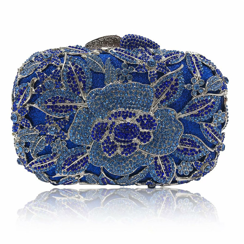 

Fashion Hollow Out Style Women Evening Bags Sequined Wedding Party Clutches Diamonds Rhinestones Women's Pouch Evening Bags, As pictures 1