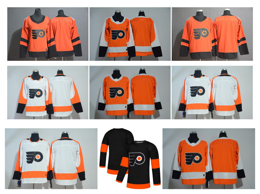 

2019 New Stadium Series Philadelphia Flyers Jersey Men Kids Women Blank No Name Number Black White Orange Home Away Stitched Hockey Jersey, Men's