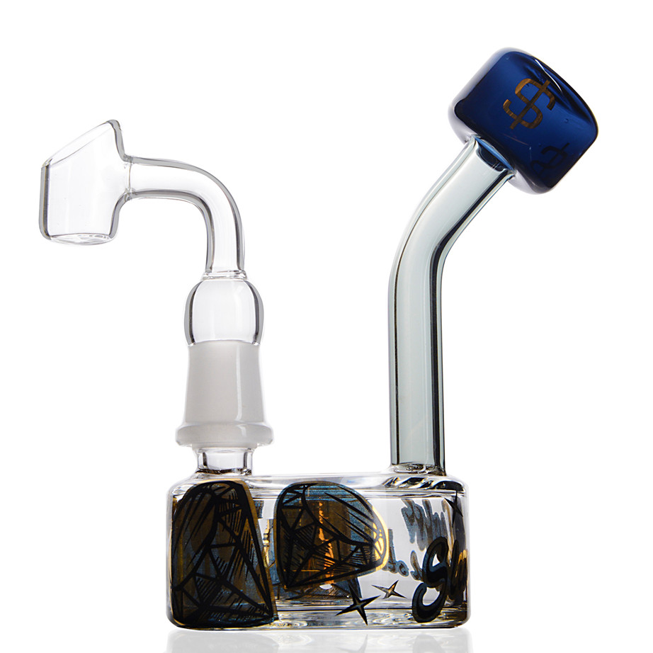 

Glass beaker Base Bong Oil Rigs Bubbler Thick Glass Water Bongs Smoking Glass Pipes Chicha Small Bong With 14mm Banger 5.9''