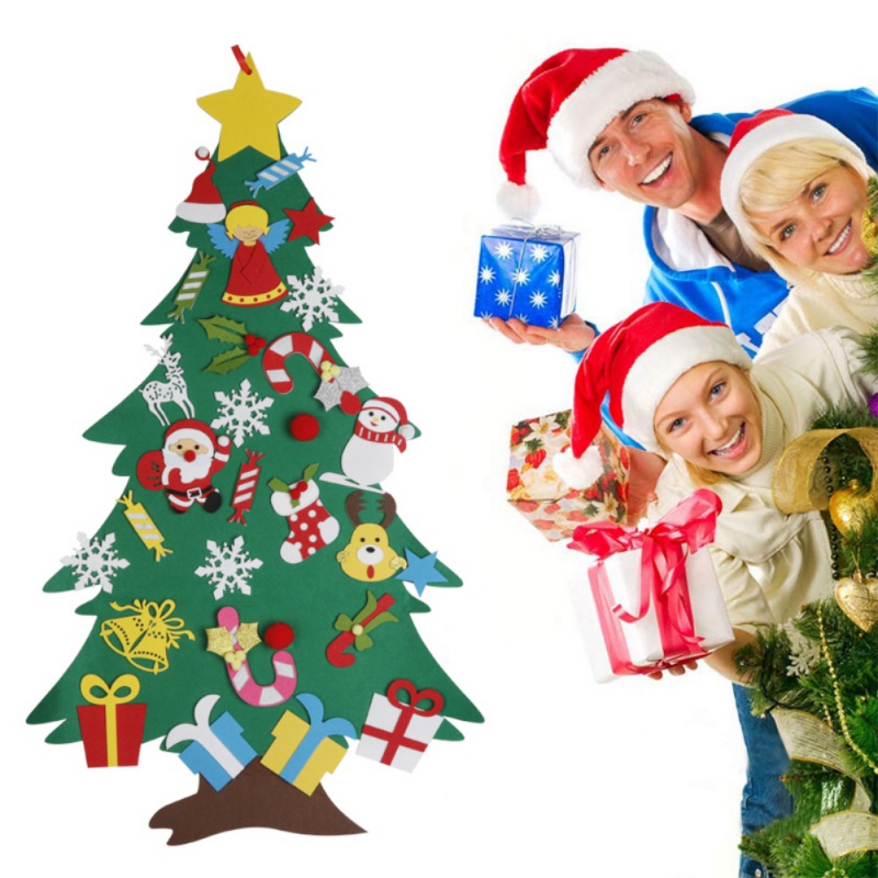 

DIY Felt Christmas Tree New Year Gifts Kids Toys Christmas Tree Festival Supplies New Year Home Ornaments Gifts