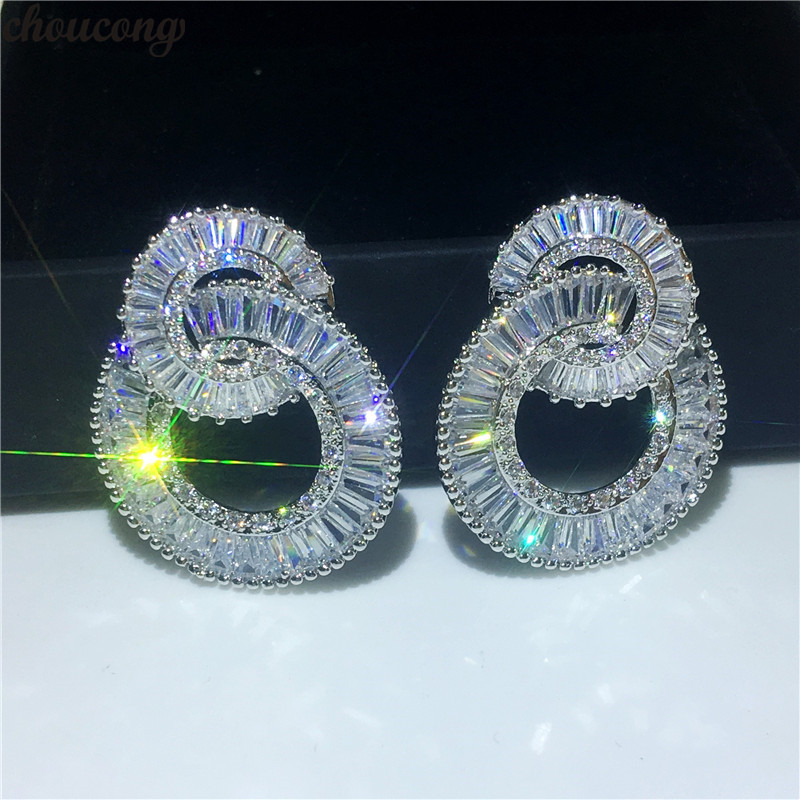 choucong Luxury Eight shape Drop earring T 5A zircon 925 Sterling silver Wedding Dangle Earrings for women Party jewelry-image-466052747
