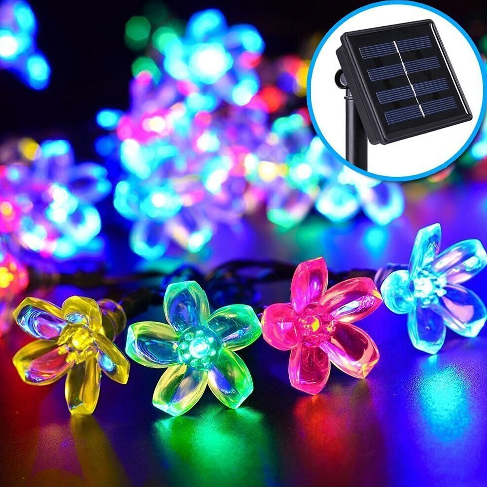 

Outdoor Waterproof LED Solar String Lights Cherry Blossom Flower Shaped Flash String Lights for Christmas Home Garden Wedding Decoration