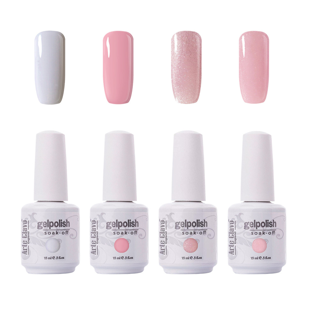 

Arte Clavo Gel Polish Set 4 Colors Nail Varnish UV LED Long-lasting Soak-off Polish, Multi
