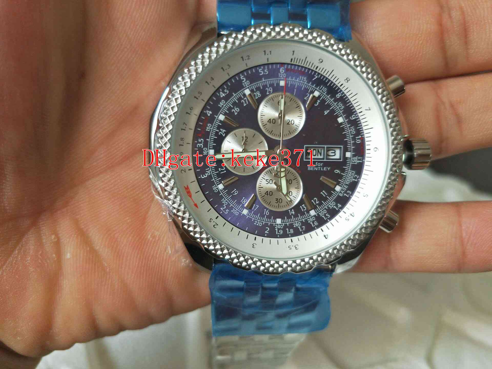 

Fashion Topselling High quality Wristwatches 44mm Stainless Steel AB012012/BB01/447A Blue Asia 2813 Movement Automatic Mens Watch Watches, No box papers