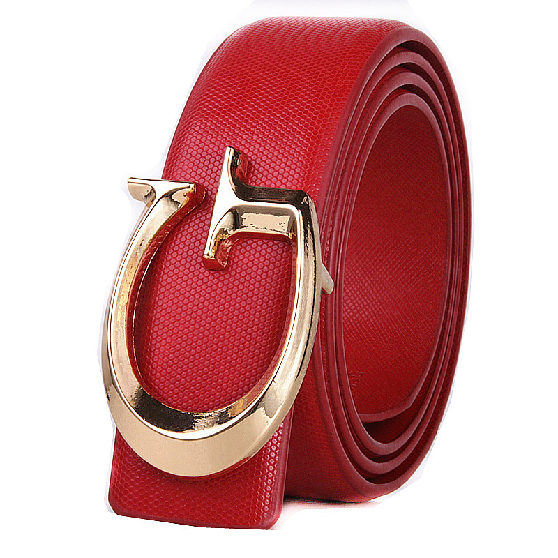 

Fashion Men Belts Leather Men Belt Good quality Smooth Gold G Buckle Mens Belts For Women Belt Jeans Strap, Red