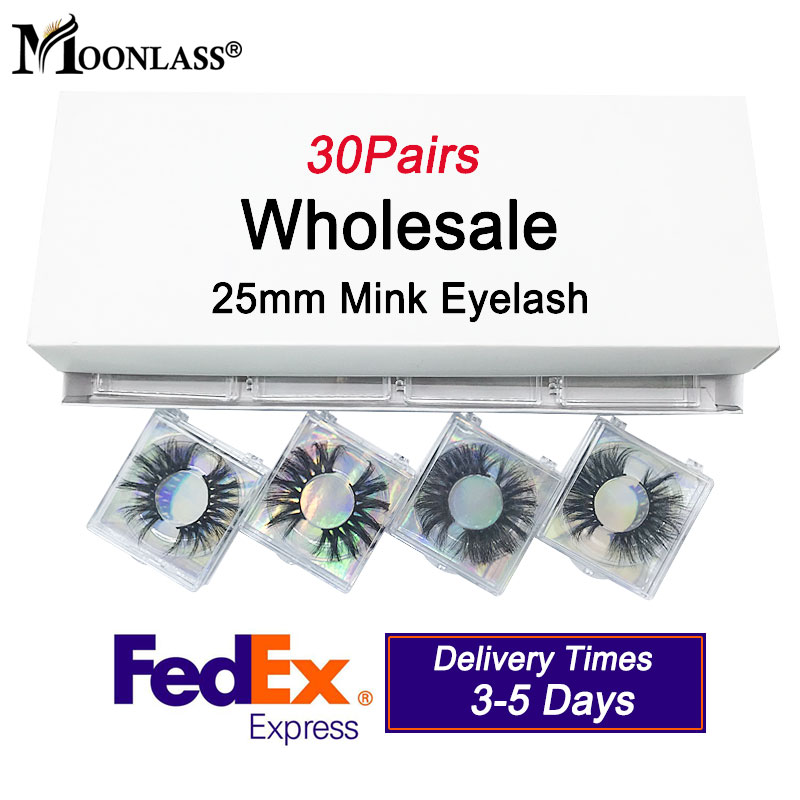 

Mink Eyelashes Bulk False Lashes 30 Pairs Full Strip Eyelashes 25mm Make Up Beauty Dramatic Long 3D Mink Lashes