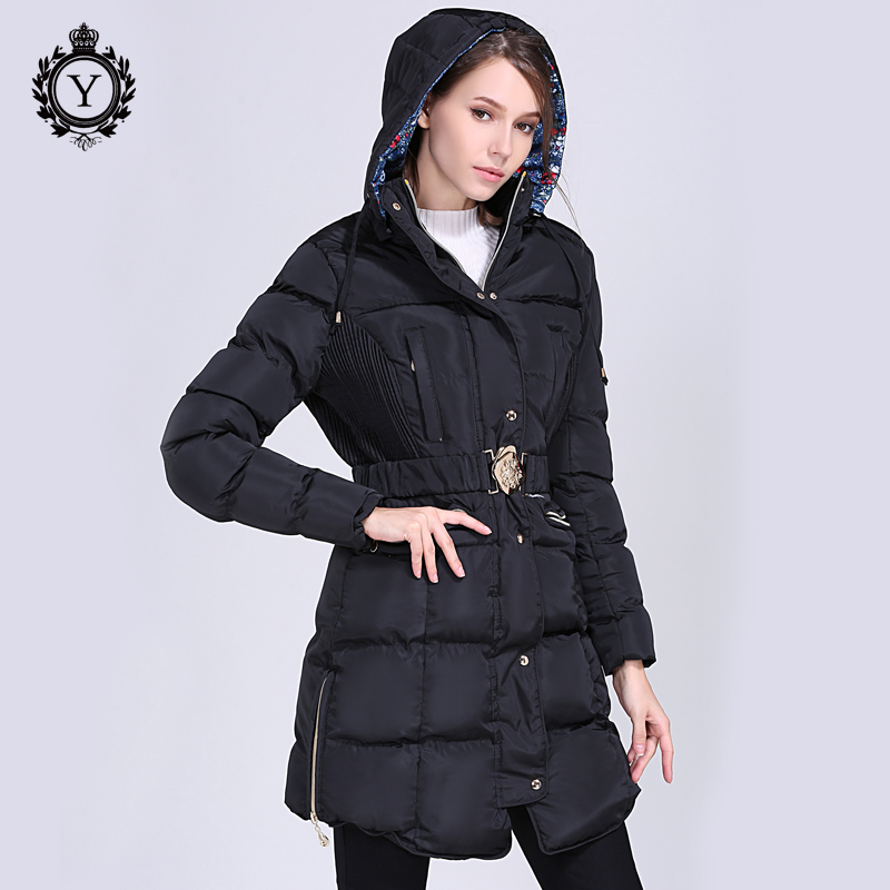 

COUTUDI 2019 New Winter Coat Womens Parka with Adjustable Belts and Draped Brand Design High Quality Women's Warm Winter Jacket, Black