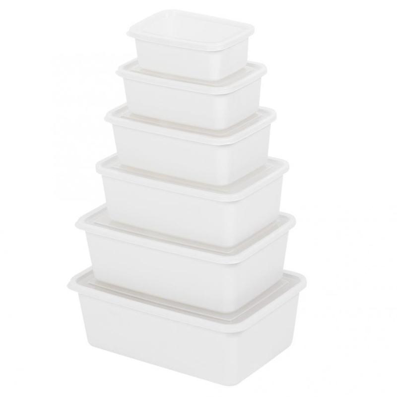 

6 Pcs Refrigerator Storage Box Plastic Containers Kitchen Cabinet Desk Organizer Pastic Containers for Storage