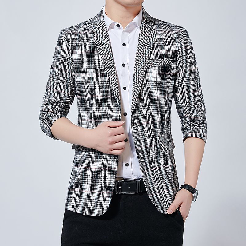 

Men Blazers Casual Plus Size Single-breasted Small Suit Male Fashion Party Dress Coat New Arrival Khaki Gray Dark Green, Greyq6030-2003-p78