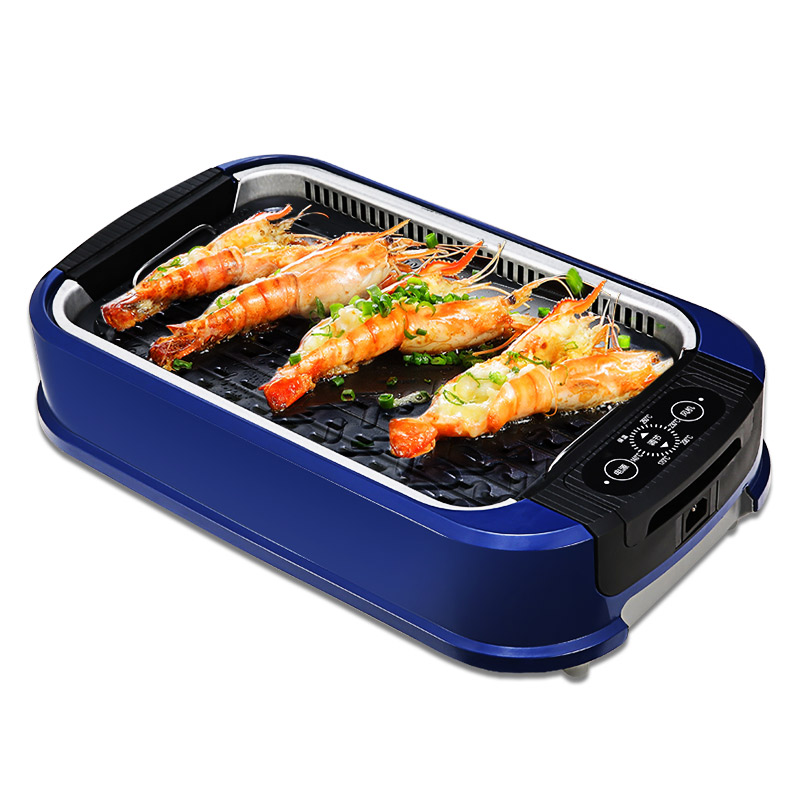 

Indoor Small Multi-function Smoke-free Constant Temperature Non-stick Electric Grill Double Kebab Grilled Fish