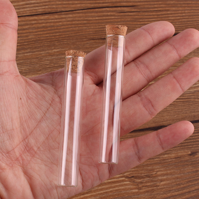 

100pcs 12*75mm 5ml Mini Glass Test Tube with Cork Stopper Bottles Jars Vials Container