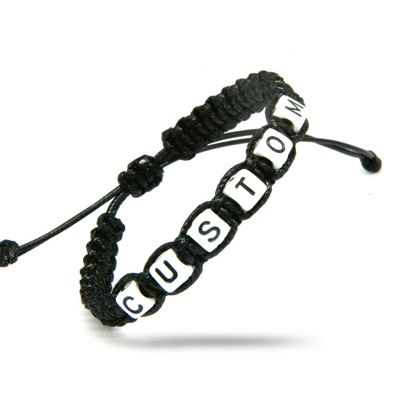 

1pcs Custom Name Charm Bracelets Rope Chain Handmade Lovers Boyfriend Girlfriend Best Friends Beaded Jewelry Gifts Decoration