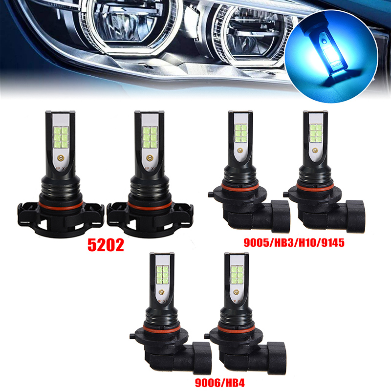 

2pcs H1 H3 H4 H7 H11 9005 9006 H15 P13W 5205 CSP LED Car Headlight Bulbs 55W 10000LM Blue 12000K For 12V to 24V Car Lighting