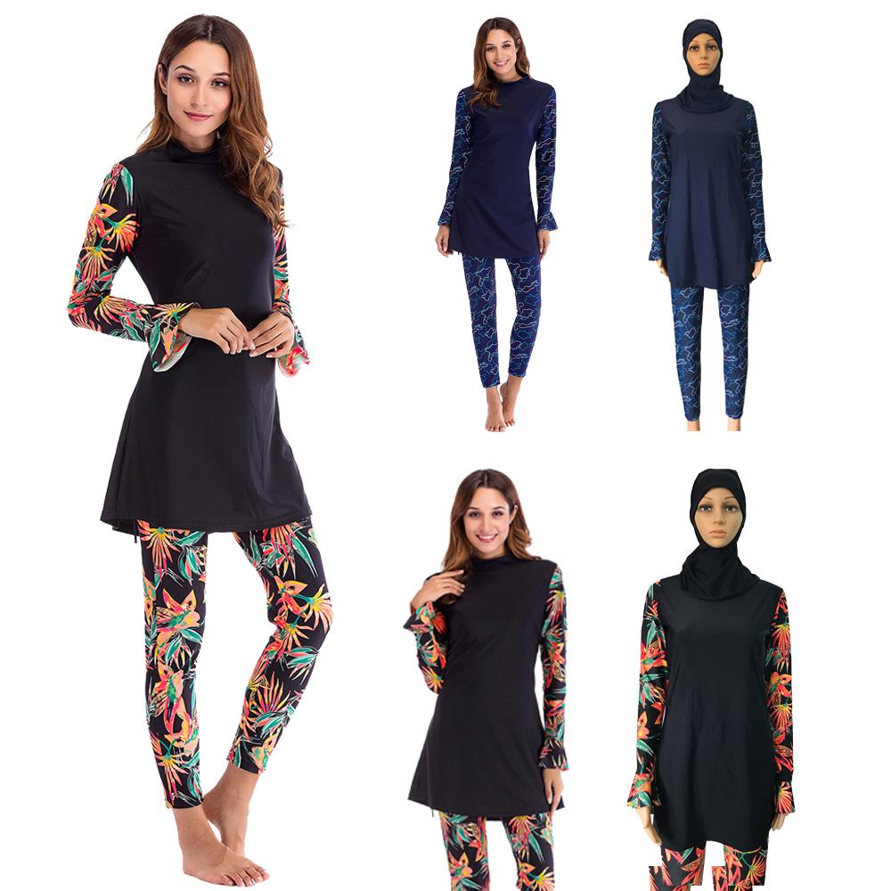 Modesty Women Swimwear Muslim Full Cover Arab Swimsuit Islamic Burkini Swimming
