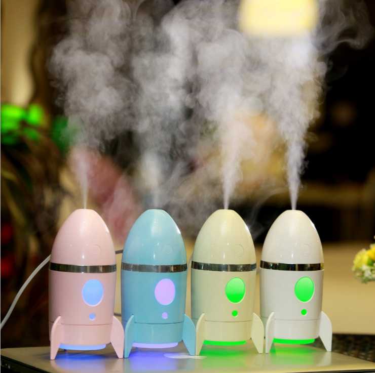 

135ML Rocket Air Humidifier Mist Maker Fogger Mini Ultrasonic Humidifier USB Air Diffuser Essential Oils for