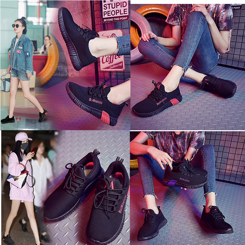 

non-brand fashion women running shoes triple black red purple mesh breathable comfortable sport designer trainers sneakers size 35-40, B1