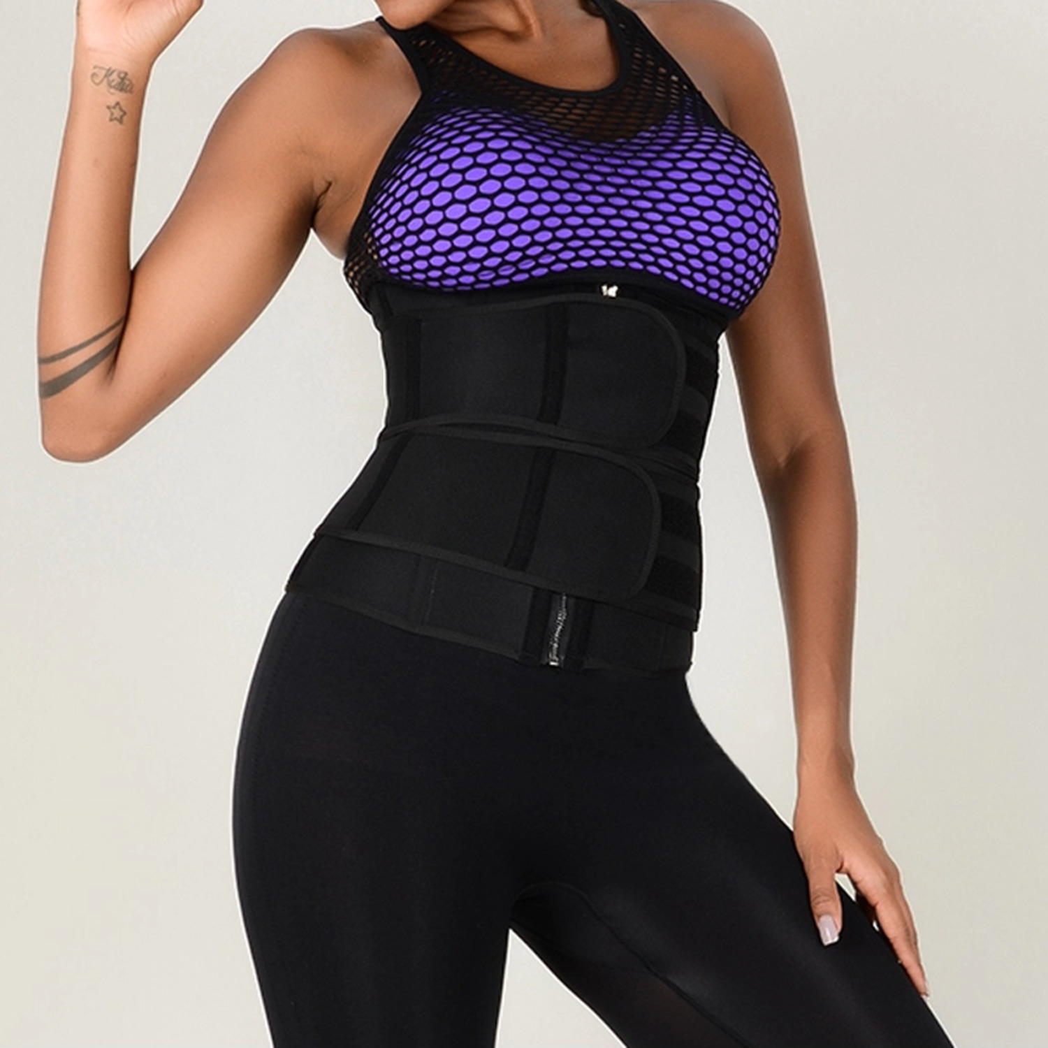  2020 Hot Sweat Waist Trainer Slimmer Trimmer Zip Belt Body Shaper Workout Solid Belts Plus Size Y200501  