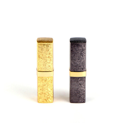 

empty plastic golden lipstick tube 12.1mm, square gold lip rouge case