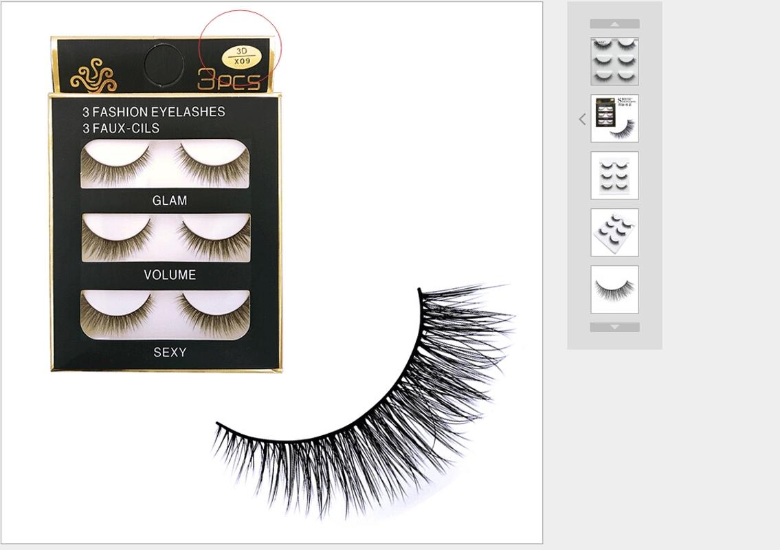 

3D stereoscopic Fake eyelashes Female natural Multi-layer Hard stalk simulation Eyelashes curled by hand False Eyelashe