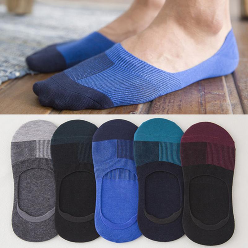 

Men Low Cut Ankle Socks Casual Soft Cotton Sock Loafer Boat Non-Slip Invisible No Show Light and comfortable Socks, Blue