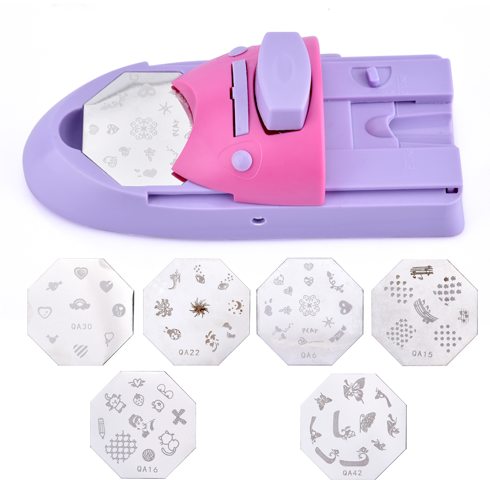

1 Set Professional Nail Art DIY Pattern Printing Manicure Machine Stamp Stamper Nail Tools Color Drawing Polish Printer, As pic