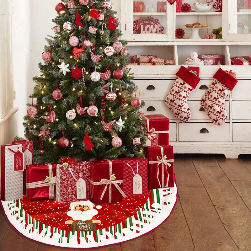 Santa Claus 2019 Christmas Tree Skirt Faux Fur Merry Christmas Decorations For Home Ornaments Xmas Tree Decor Navidad New Year House With Christmas