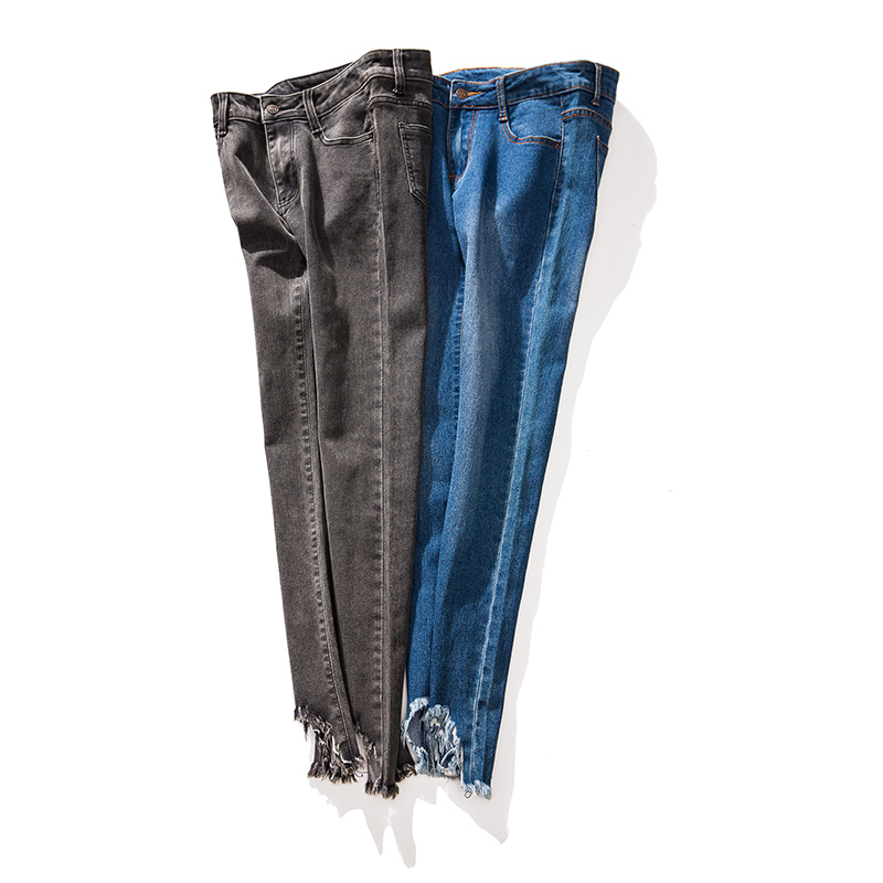 

Fat Size Female Dress Fat Sister Gains Size Stretch Jeans Nine-minute Pants In Autumn 2019, Blue