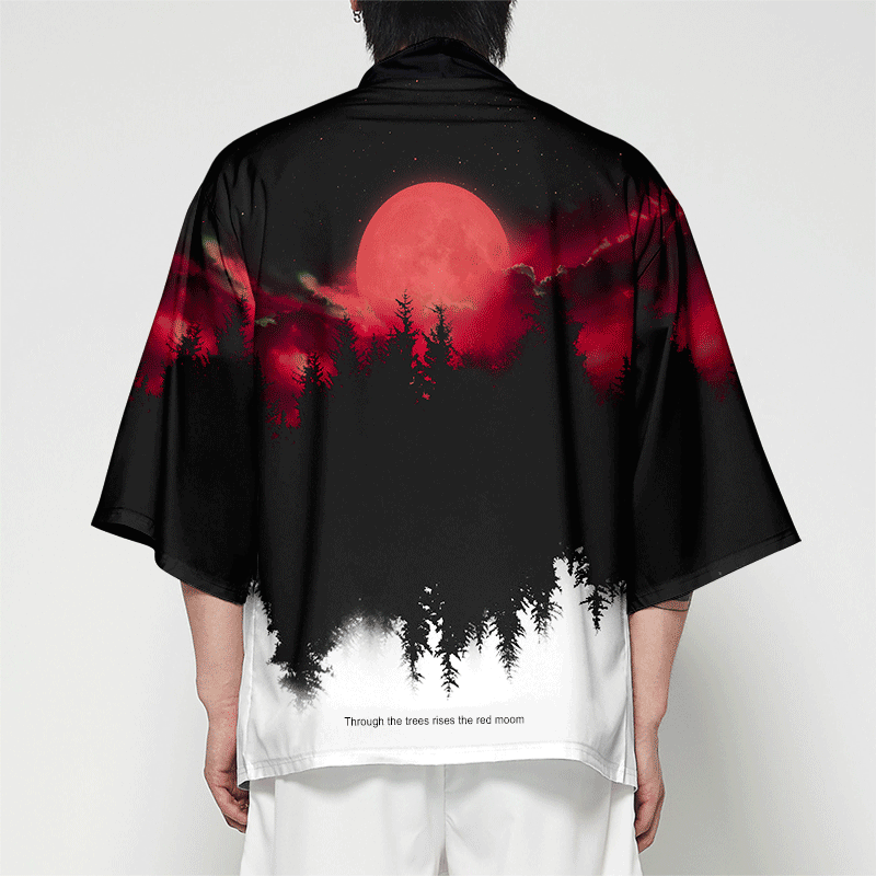 

WAMNI Men Japanese Kimono Cardigan Men Samurai Costume Clothing Kimono Jacket Mens Forest Shirt Streetwear