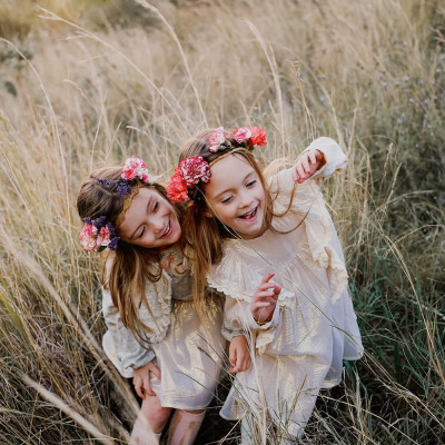 

Kids Designer Dress Girls Brand Skirt Golden Glossy Elegant Long Sleeve Dresses Lace Dress British Style Princess Dress New Style, Champagne