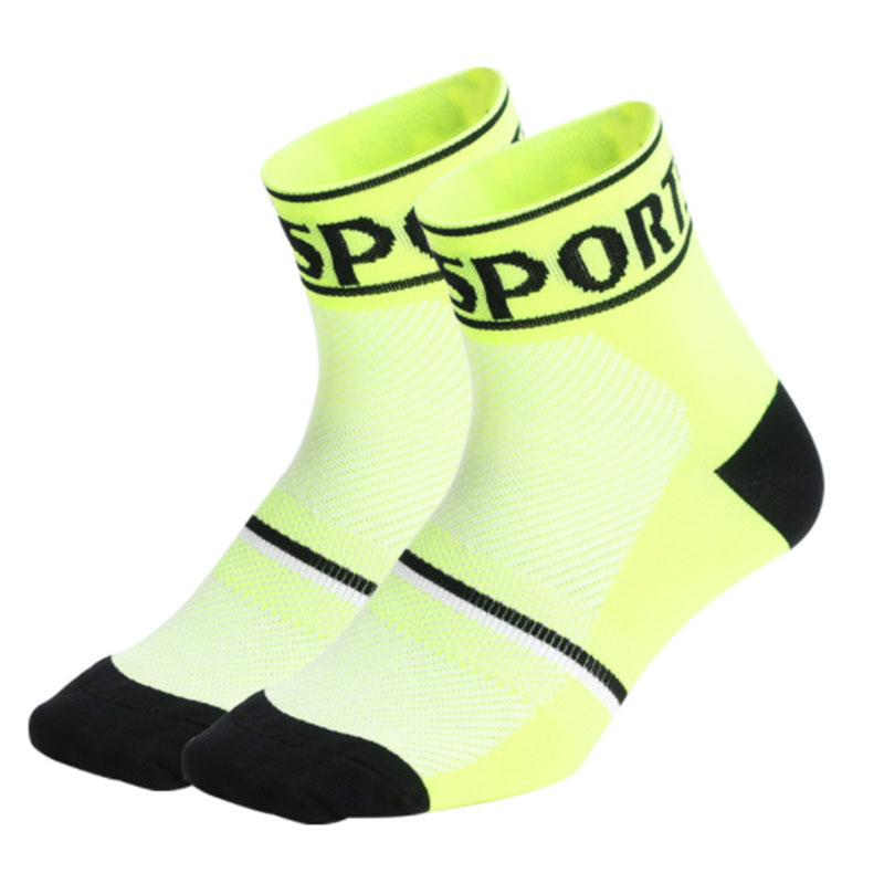 

Men Women Bicycle Cycling Gym Sports Socks Breathable Outdoor Travel Footwear, Orange