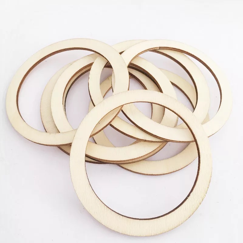 50pcs wood ring shape ornament home decoartion laser cut wood ring hanging deecoration free shipping 50 pcs-image-462157377