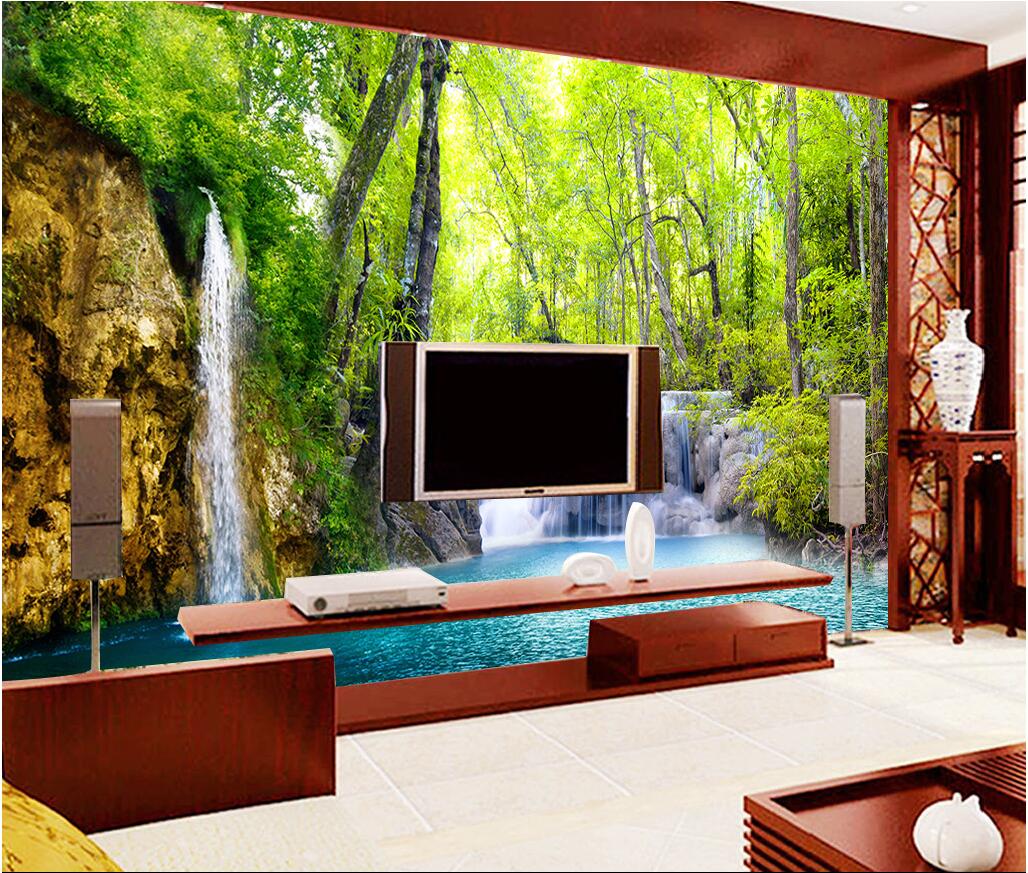 

WDBH custom photo 3d wallpaper HD waterfall scenery tv background painting living Room home decor 3d wall mural wallpaper for walls 3 d, Non-woven